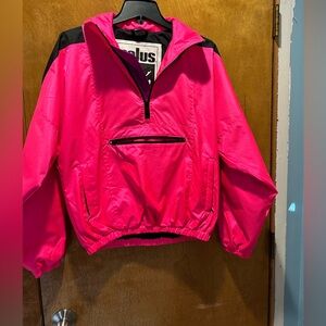 Solus Vintage Sport Color Block 80s Purple Pink Wind Breaker Jacket Medium